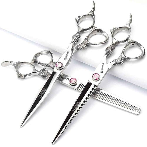 7/8/9inch professional hairdressing scissors silver high hardness 400c stainless steel beauty shop barber shop salon special tools (7-inch 3pc)