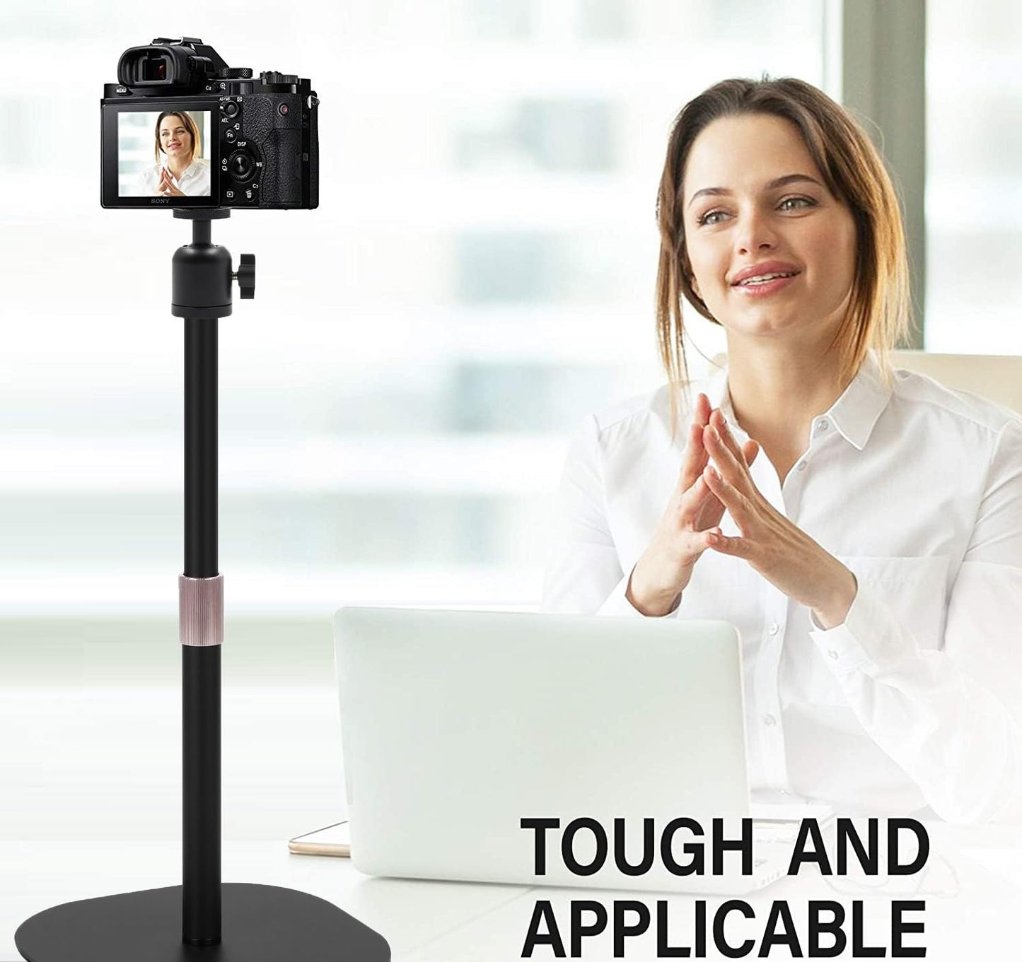 AceTaken Heavy-Duty Webcam Stand, Tabletop Webcam Tripod Holder Compatible with Logitech MX Brio 4K,Brio pro X 4K,Brio 501,C920x,C922x,C930,C925-E,C615 Webcams
