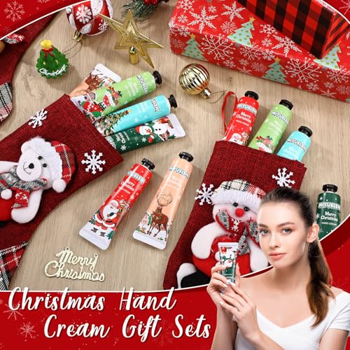 120 Pcs Christmas Hand Cream Gift Sets for Dry Cracked Hands Moisturizing Hand Lotion Small Travel Lotion Stocking Stuffers Gift Set for Women Mom Girlfriend Christmas Birthday