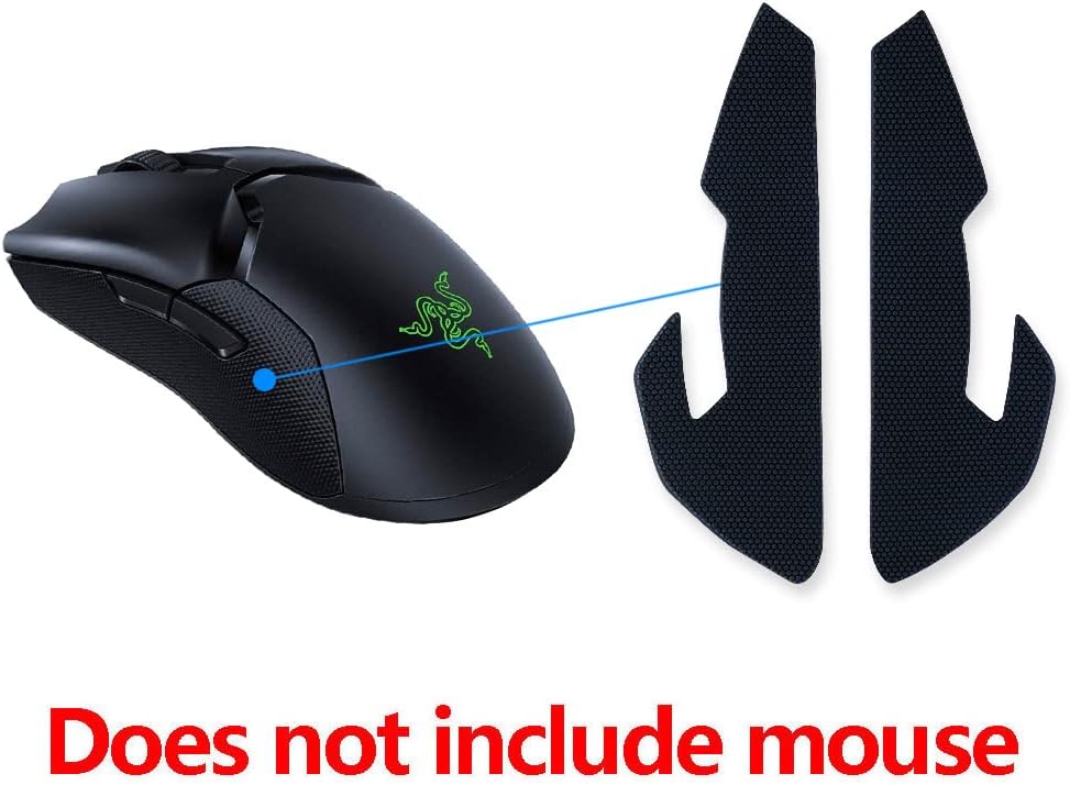 A Pair Grip Tape Replacement for Razer Viper/Viper Ultimate Gaming Mouse (Black)