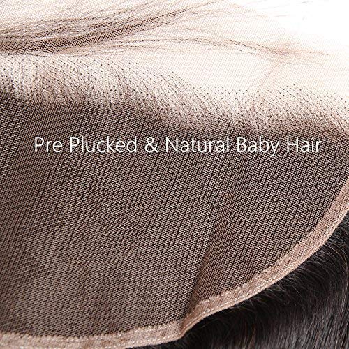Grand Nature 20 Inch Transparent Lace Frontal Closure 13 x 4 Human Hair Body Wave Pre Plucked Ear To Ear Lace Frontals With Bangs Baby Hair Knots Can Be Bleached