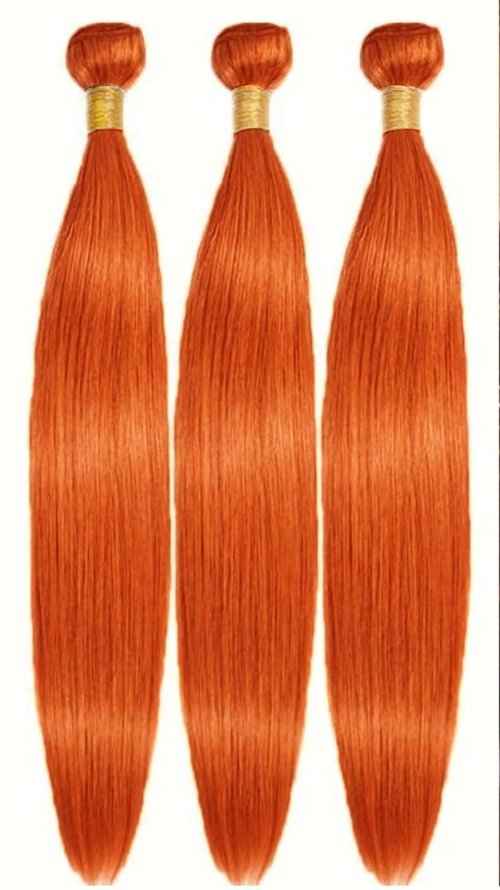 Condescension Human Hair Bundles 20 22 24 inch Orange Burnt Orange 350 Straight Wave Bundles Human Hair Unprocessed Brazilian Virgin Hair for Black Women