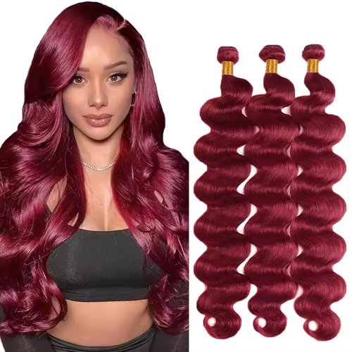 Vinmdonm 99J Human Hair Bundles Wine Red Body Wave 3 Bundles 20 22 24 inch Burgundy Bundle Human Hair Extensions for Women