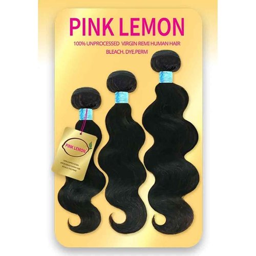 Pink Lemon Virgin Human Hair Weave 3 Bundles Body Wave (NATURAL, 10"12"14")