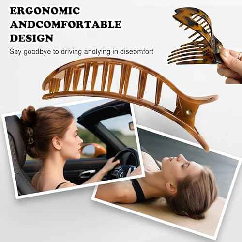 4 PCS Flat Hair Clips for Women, French Design Flat Hair Claw Clips, Strong Hold Matte Hair Barrettes for Women Thin Hair, Duck Billed Hair Clips for Daily Styling Christmas Gifts