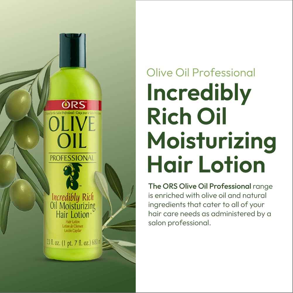 ORS Olive Oil Professional Incredibly Rich Oil Moisturizing Hair Lotion 23 Ounce (Pack of 3)