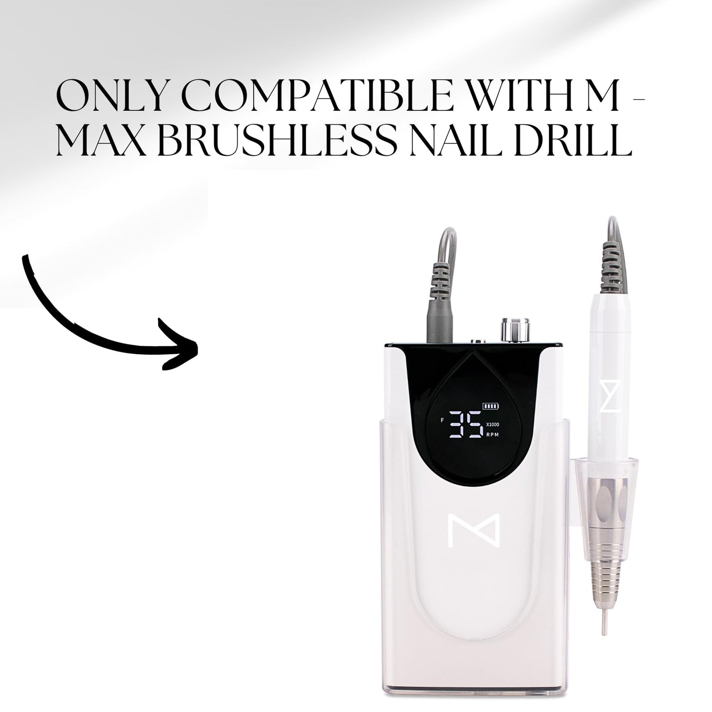 M - Max Brushless Motor Nail Drill Handpiece Only - 35K RPM | Machine Not Included | Compatible with M Brushless Nail Drill System (Handpiece - Rose Gold)