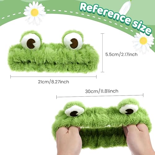 Face Wash Headband, Green Frog Eye Elastic Headband, Soft Cute and Versatile Head Wraps for Face Wash Makeup Beauty Skincare Sport Shower Creative Hair Accessories for Women