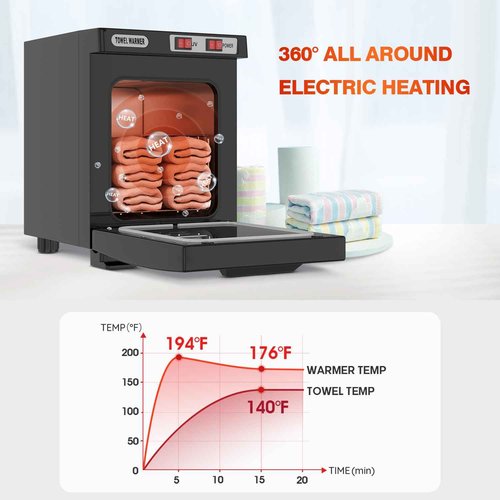 Utenzi Hot Towel Warmer, Spa Towel Cabinet 5L Professional Mini Towel Heater, Towel Warmer for Facials SPA Barbershop Esthetician (Black)