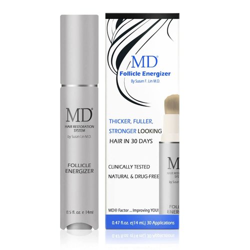 MD Follicle Energizer Natural Hair Growth Serum | Follicle Energizer Serum - Prevents Thinning Hair & Hair Loss By Stimulating Hair Follicles To Produce Thicker, Fuller Hair (30-Day Supply Per Tube)
