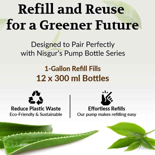 NISGUR Hotel Body Lotion in Gallon Size 1 Gallon Each Total 2 Gallon Jugs with Extra Pump Dispenser to Refill Wall-mounted and Stand Dispenser Aloe vera, Green Tea Extract Infused Hotel Toiletries