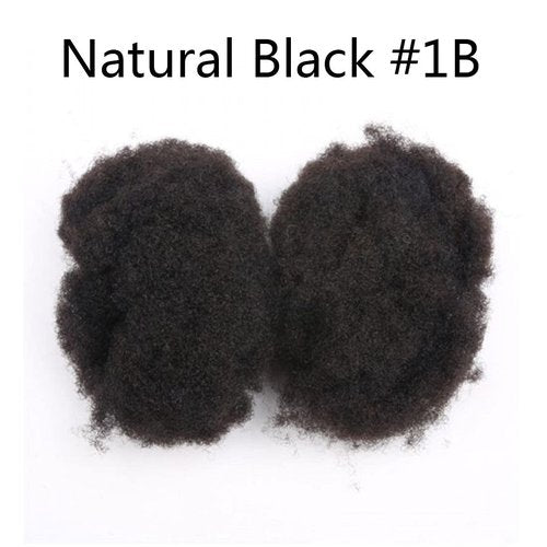 BESHINNAAUL Afro Kinky Bulk Human Hair,2 Bundles/Package,50 Grams/1.76 Oz Each Bundle,Natural Black #1B Ideal for Dreadlocks Extension,Twists and Braids #1B,12inch