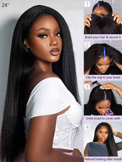 DMKEEP U Part Human Hair Wig 12A Upgraded Glueless Wigs Human Hair Straight U Part Wig Human Hair Wigs for Women 16 Inch