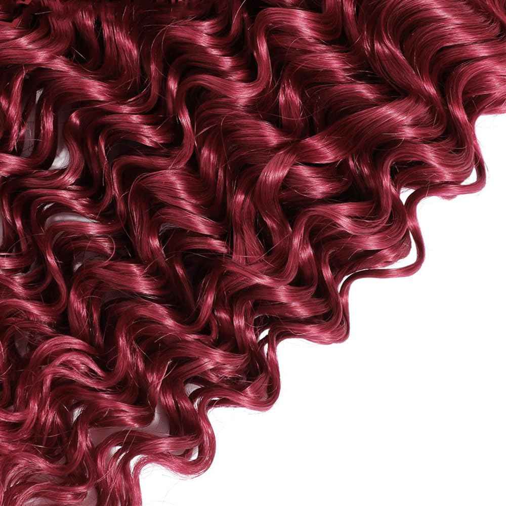 1B99J Burgundy Bundle Ombre Red Loose Deep Wave Human Hair Bundles Two Tone Black and Wine Red Bundles Human Hair 12 14 16 Inch