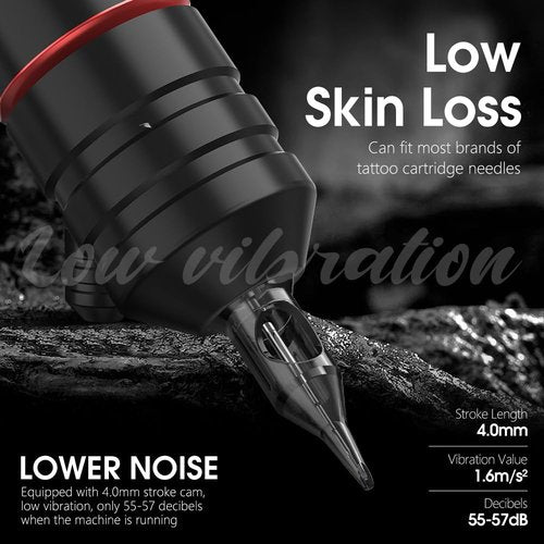 Kiss of Dragon Wireless Tattoo Machine with Coreless Motor - Rotary Cartridge Tattoo Pen with 2000mAh Power Supply Digital LCD Display for Professionals and Beginners Tattoo Artists