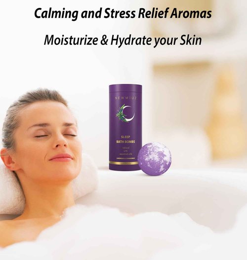 Sleep Well Fizzing Bubble Bath Bombs Lavender Chamomile Sage Pack of 3 Perfect for Gifting Birthday Christmas or Stocking Stuffers