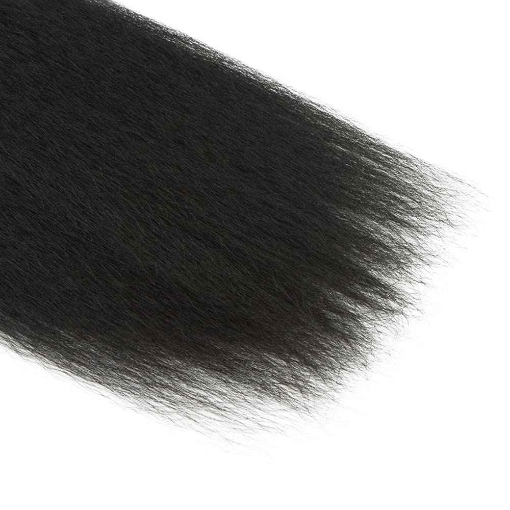 28 30 32 inch #1B Human Hair Bundles Kinky Straight Bundles Yaki Straight Human Hair Bundle Natural Black Color #1B Yaki Bundle 300g