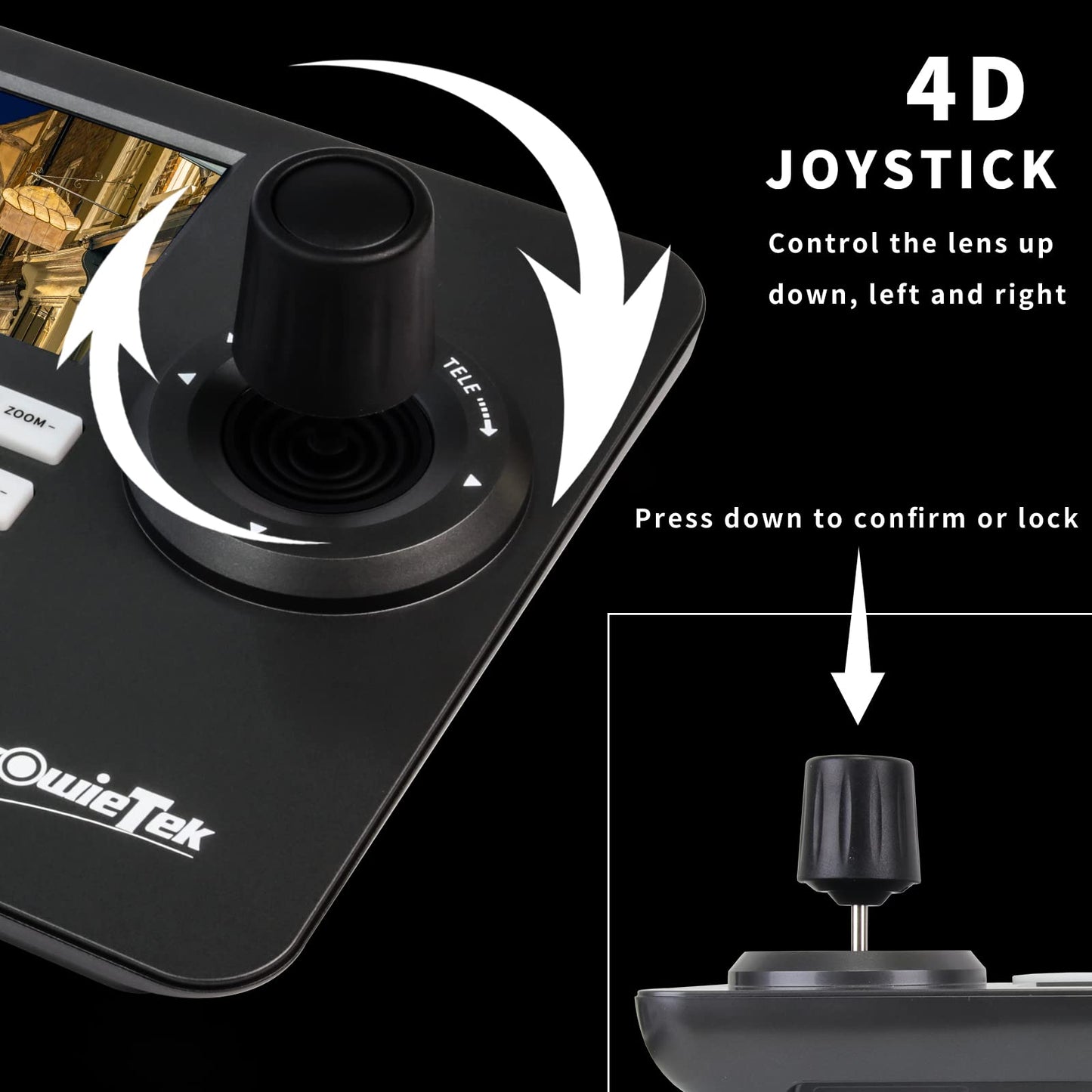 Zowietek PTZ Camera 4D Joystick Controller PoE| PTZ Network Keyboard | 5 Inch LCD Screen | Decoding H.264 and H.265 | Compatible with Dome Security IP Camera