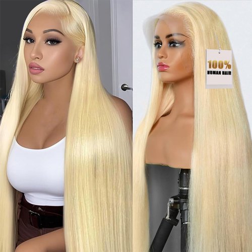 DACHIC 200% Density 613 Blonde Wig, 100% Human Hair, [2-year life], 24 Inch 13x4 HD Straight Lace Front Wigs Human Hair Pre Plucked for Women with Baby Hair, Free Part