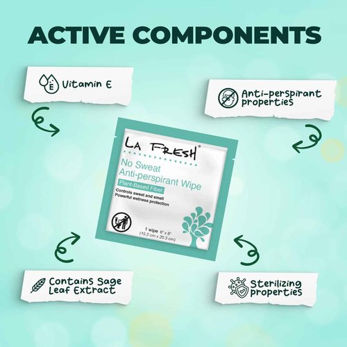 La Fresh Travel Lite Antiperspirant and Body Wipes - 200 Individually Wrapped Deodorant Wipes for Adults, Men and Women Travel Essentials