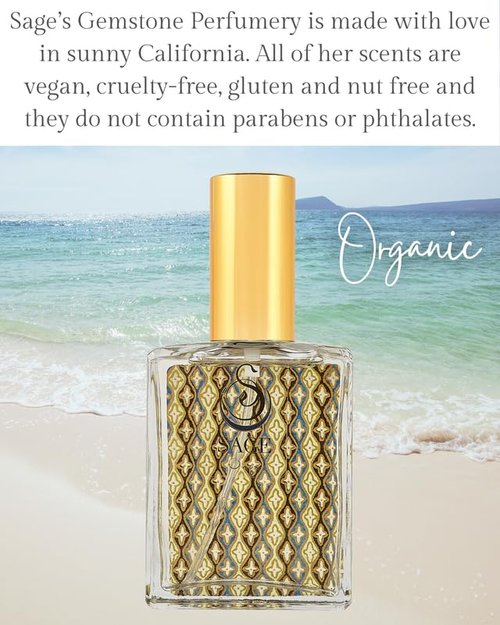 The Sage Lifestyle Onyx Organic Perfume Spray for Women - Black Coconut, Vanilla, Tunisian Amber, Oakmoss - Long Lasting and Natural Scent, Vegan & Cruelty Free, Made in USA, 2oz - Travel Size Perfume