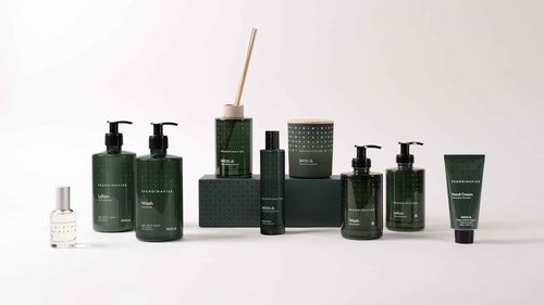 Skandinavisk SKOG ‘Forest’ Hand & Body Lotion, Scent Notes: Pine Needles and Fir Cones, Birch Sap and Woodland Lily of the Valley, Coloured Glass Bottle with Pump, 6.75 fl. oz.