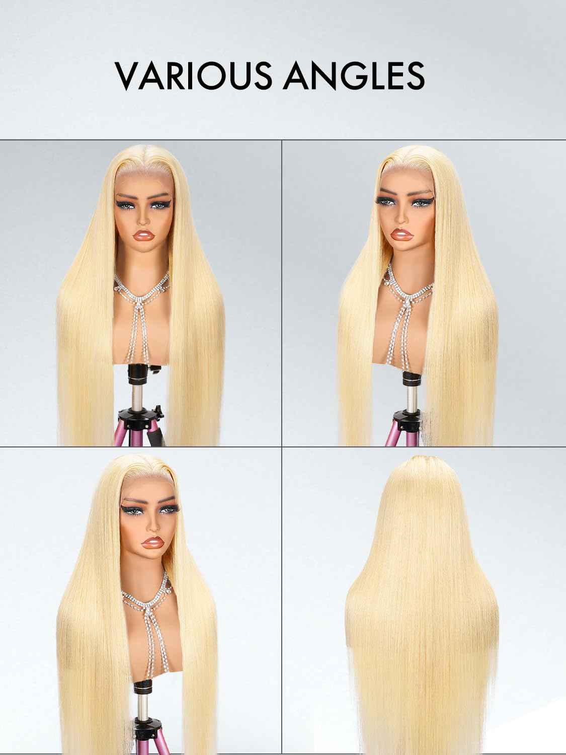 30 Inch 613 Lace Front Wig Human Hair 200% Density Blonde Wig Human Hair 613 Straight 13x4 HD Transparent Lace Front Wigs Human Hair Pre Plucked Glueless human hair wig for Women