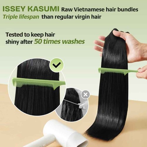 ISSEY KASUMI Raw Vietnamese Human Hair Single Bundle,Triple Lifespan Than Regular Virgin Hair,In-Store Quality,Online Price! 100% Raw Vietnamese Hair Bundles Straight Raw Hair Bundles 18 Inch
