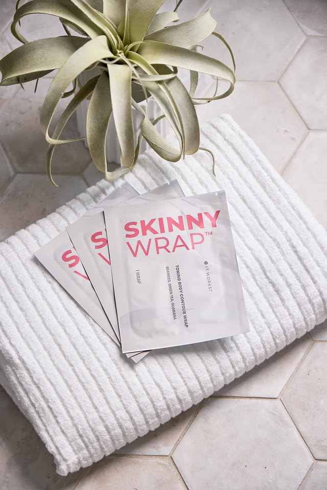 It Works! Skinny Wrap – 3 Count Firming Body Contour Wraps with Seaweed, Green Tea & Guarana – Toning & Tightening Wraps for Belly, Arms & Thighs – Fast Acting Spa Body Wraps