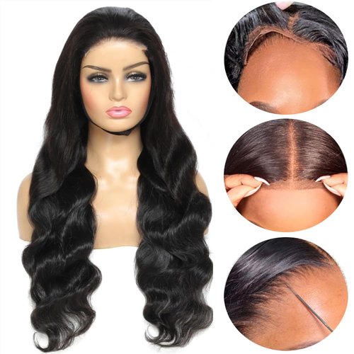 BELIANA 5x5 Hd Lace Closure Glueless Wigs Human Hair Pre Plucked Pre Cut Reay to Wear and Go 100% Raw Human Hair Body Wave Glueless Closure Wig for Women Human Hair Natural Color 20 Inch