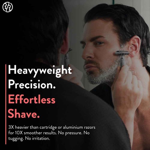 ROCKWELL RAZORS 6C White Chrome Safety Razor for Sensitive Skin. Reduces Razor Burn and Irritation. Comes with 6 Adjustable Shave Settings and 5 Recyclable Blades. Reusable Razor for Men and Women