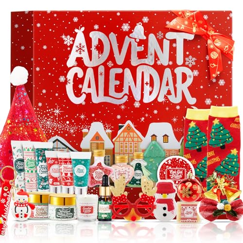 Advent Calendar 2025-24 Days of Christmas Countdown Calendar, Skincare Gift Set, Self Care Beauty Gifts, Christmas Spa Gift Box for Teen Girls and Women