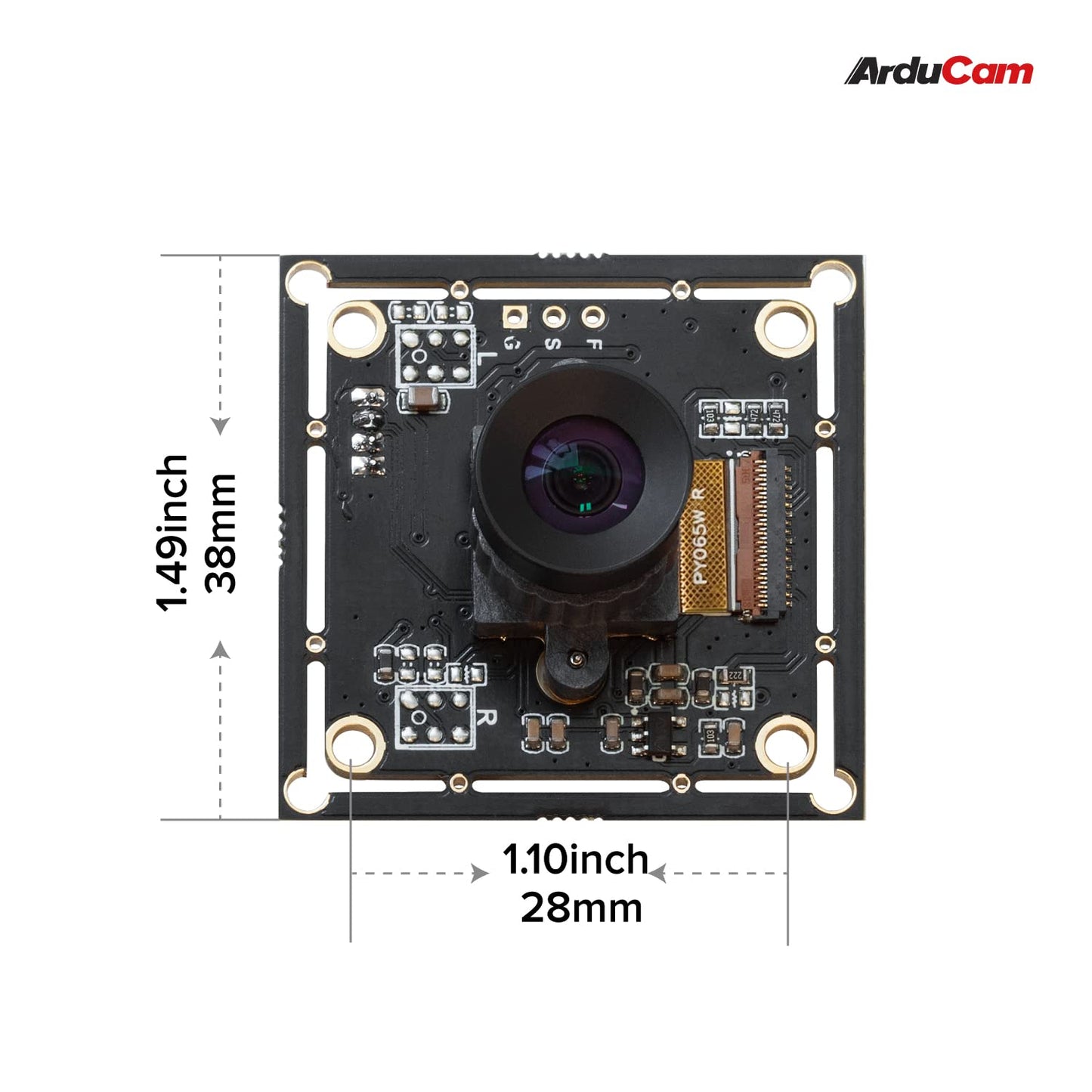 Arducam 100fps Mono Global Shutter USB Camera, 720P OV9281 UVC Webcam Module with Low Distortion M12 Lens Without Microphones, for Computer, Laptop, Android and Raspberry Pi