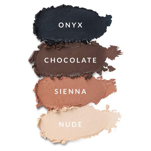 Xtreme Lashes Glideshadow Long Lasting Eyeshadow Stick Smokey Mattes Quad Collection, Onyx, Chocolate, Sienna, Nude, Lightweight Cream to Powder Makeup, No Fallout, Lash Extension Safe