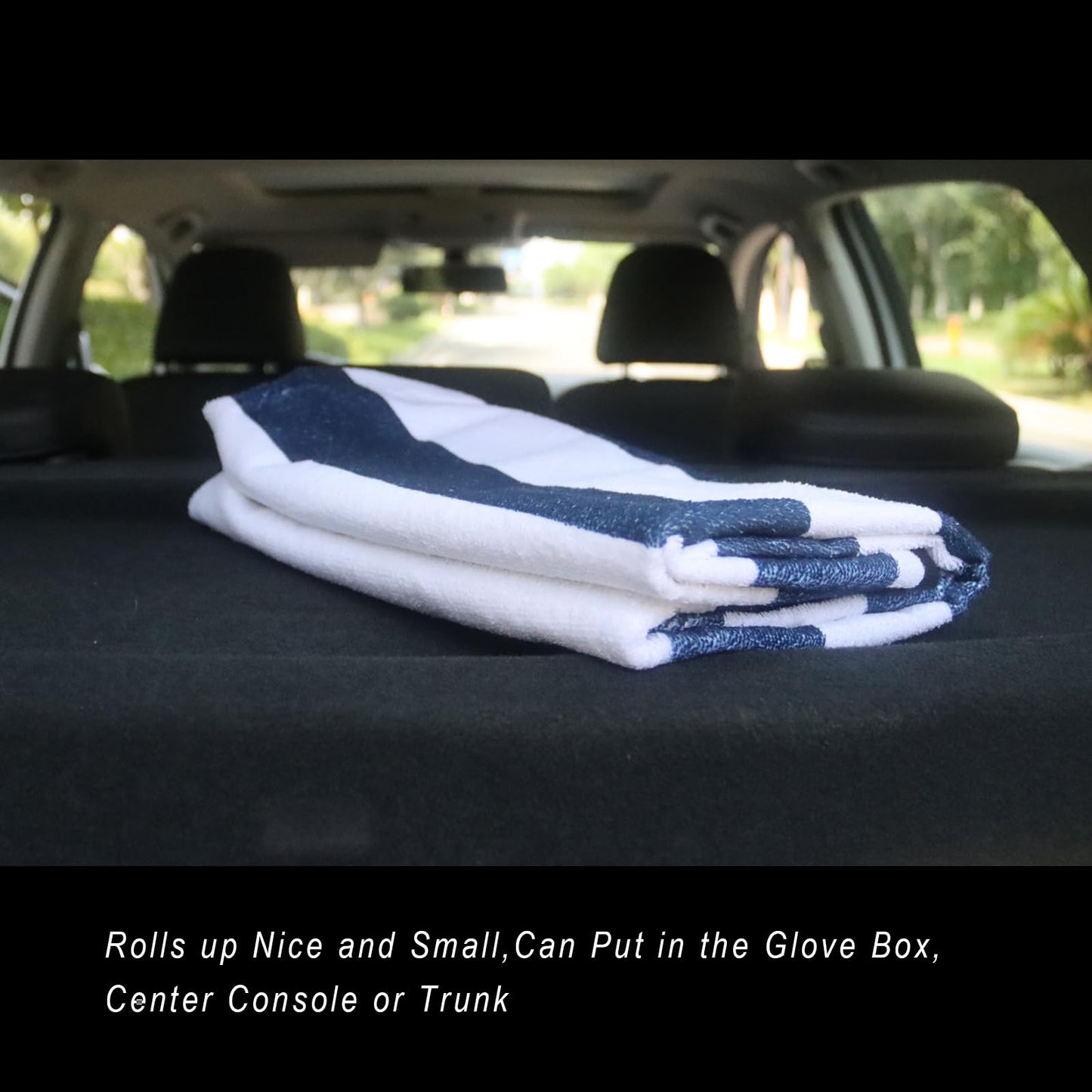 LoyaGour Car Seat Cover Protector Front Seats,for Gym Workout,Running,Swimming,Beach and Hiking,Waterproof Sweat Towel Bucket Seat Covers for Cars SUV Trucks (Blue Stripe, 1Pcs)