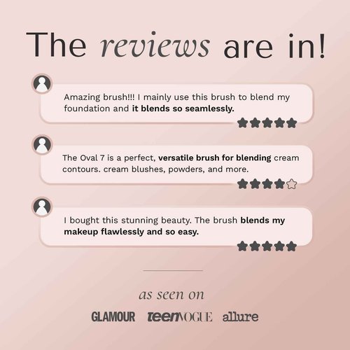 Artis Elite Oval 7 Blonde Fibre Brush – Professional Dense Makeup Applicator for Foundation, Creams, Powders, BB cream, SPF and Contour, Airbrush finish, Color Rose Gold