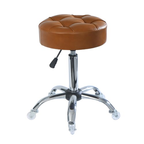 ACEQLYT® Round Rolling Stool with Wheels, Heavy Duty 400lb, Height Adjustable Swivel Drafting Stool for Shop, Salon, Home, Office, Tatoo, Medical, Massage (Brown)