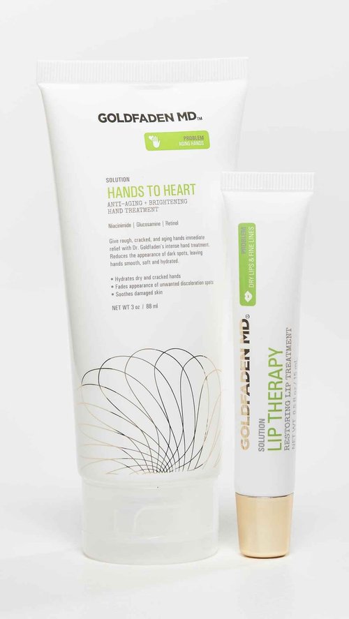 Goldfaden MD Ultimate Hydration Duo Hands to Heart Moisturizing Anti-Aging Hand Cream 3oz and Lip Therapy Restoring Lip Balm .5oz