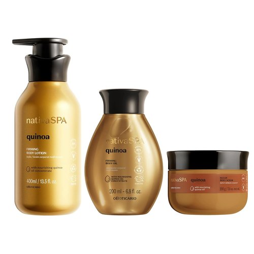 Nativa SPA Ultimate Quinoa Body Bundle: Oil (200ml), Lotion (400ml) & Sugar Scrub (200g)