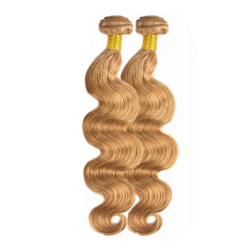 30 30 Inch Honey Blonde Bundles Human Hair Color 27 Body Wave Bundles 8A Peruvian Virgin Remy Double Weft Real 27 Blonde Body Wave Bundle Hair Weave 200g