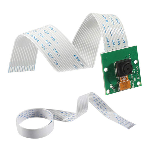 Aokin for Raspberry Pi Camera Module, 5MP 1080P with OV5647 Sensor Video Camera Module for Raspberry Pi Model A/B/B+, Pi 2, Raspberry Pi 3 3B+, Pi 4 with 15cm and 100cm Flex Cable