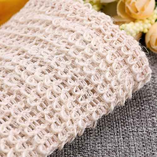 BBTO 5 Pieces Soap Saver Bag Natural Sisal Exfoliating Soap Pouch for Foaming and Drying, Shower, Scrubber(9 x 14 cm,Beige)