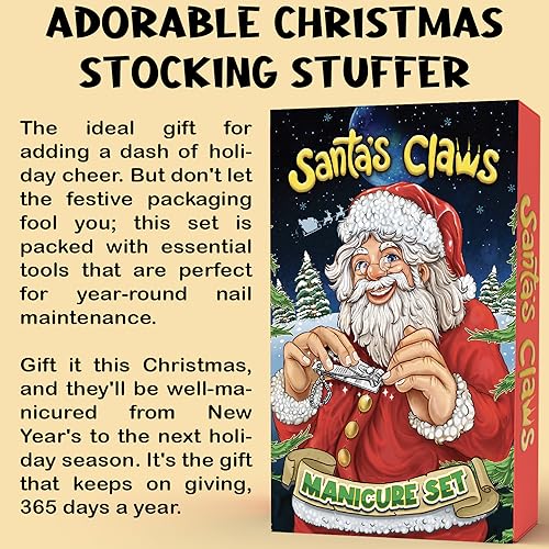 Manicure Set 8 In 1 - Christmas Stocking Stuffers for Men, Funny Christmas Gifts Box, Unique Womens Stocking Stuffers Teen Girls Boys Mom Dad Gift for Him Her Nail Clipper Kit Teenagers Wife Boyfriend