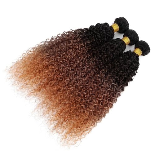 Ombre Bundles Brown Human Hair Bundles #4 Kinky Curly Bundle 26 28 30 inch Brown Curly Wave Human Hair Bundle