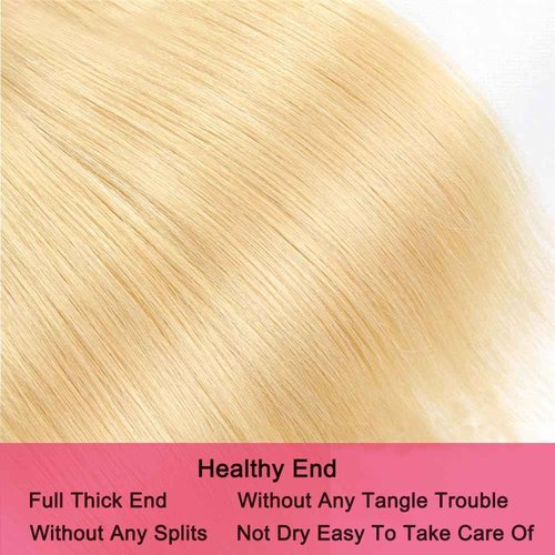 GLSMOSNW Blonde Bundles 613 Straight Human Hair Bundles 24 26 28 Inch Unprocessed Brazilian Virgin Hair Extensions