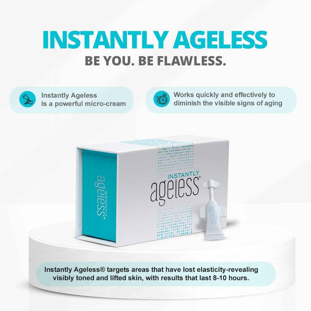 Instantly Ageless - Instant Face Lift Cream - Skin Care for Anti Aging face cream - Wrinkle Tightener - Instant Under Eye Bags Remover - Facelift in a Box of 25 Vials