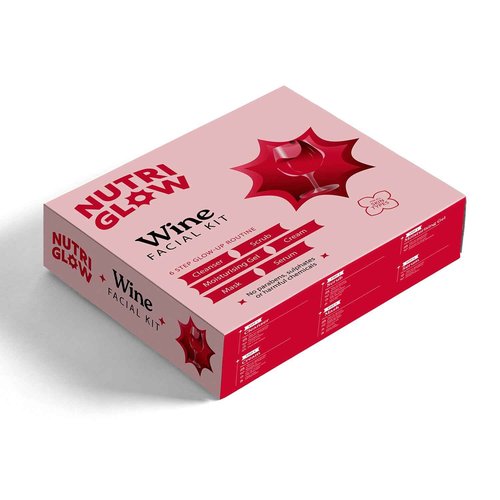 Nutriglow Wine Facial Kit For Radiant Glow, All Skin Types- 250g+10ml