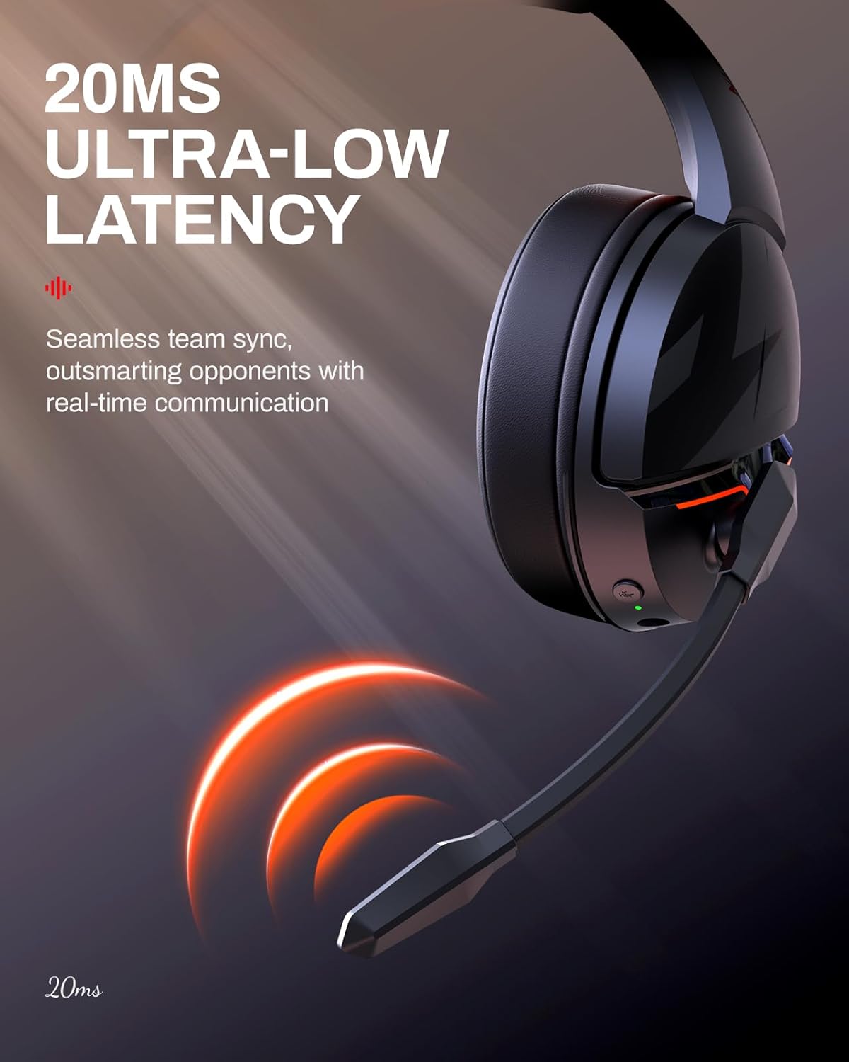acer Wireless Gaming Headset, PS5 Headset with 2.4GHz for Ps5, Ps4, PC, Switch, Bluetooth 5.3 + 100Hrs Gaming Headphones with Noise Canceling Mic for Laptop, Mobile, Mac, 50mm Drivers (Red)