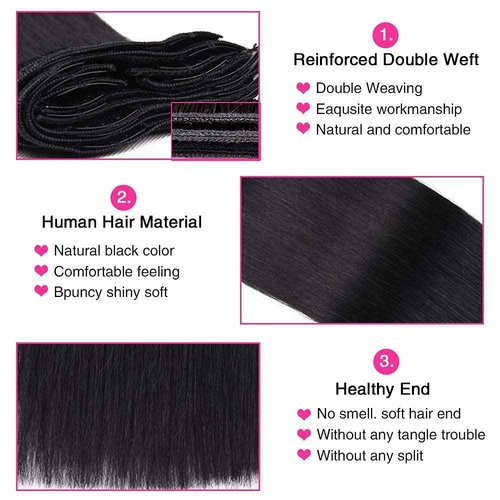 Straight Human Hair Clip in Hair Extensions for Black Women 100% Unprocessed Full Head Brazilian Virgin Hair Natural Black Color,8/Pcs with 18Clips,120 Gram (26inch, Straight hair)