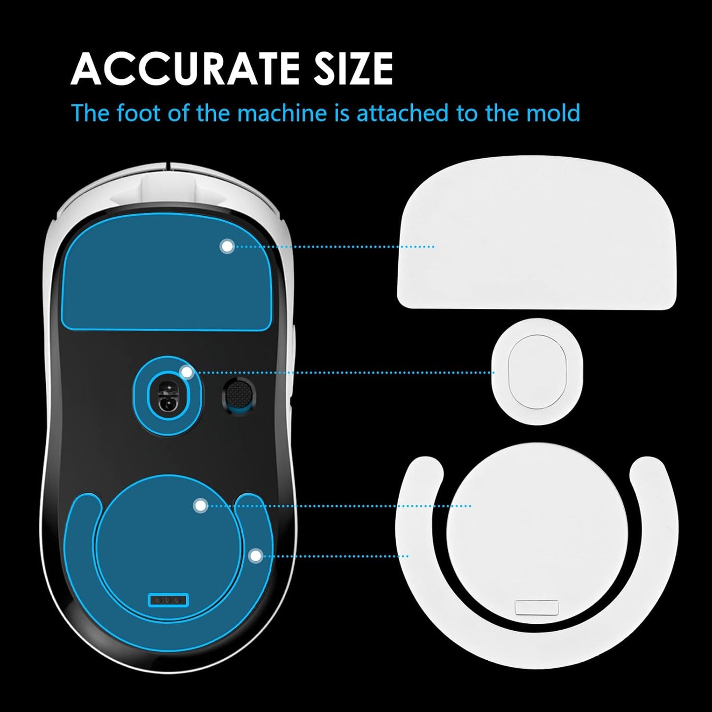2 Pack MX Master 3/3S Wireless Gaming Mouse Feet Sliding Stickers, Wear-Resistant Smooth Mice Glass Skates Pad Compatible with Logitech Mouse Feet Replacement (Glide Mice Skates, White PTFE)